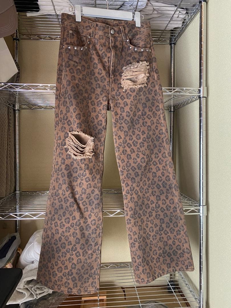 GRANCY （グランシー）　レオパードダメージフレアパンツ Sサイズ　＋おまけ