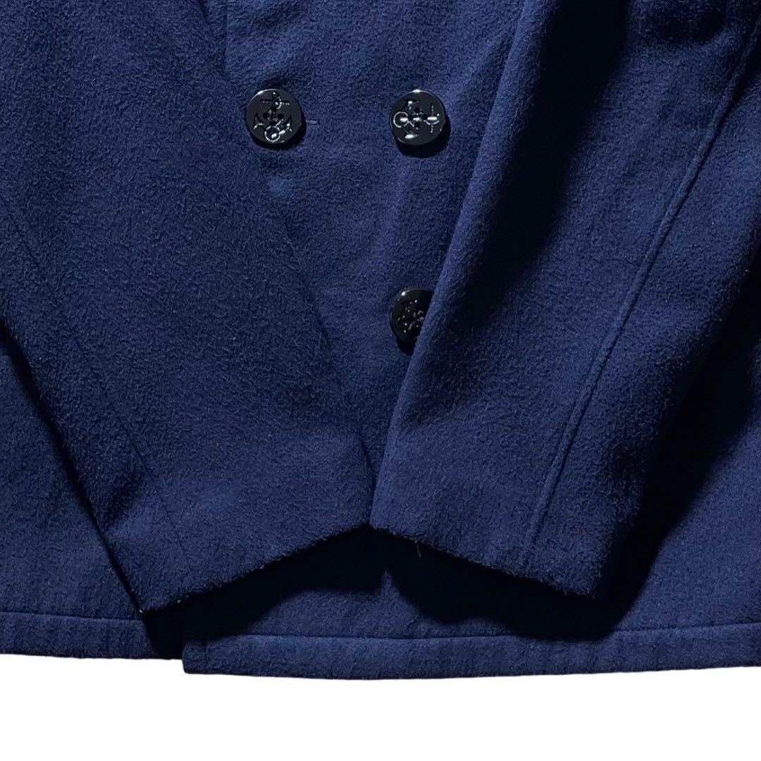 美品■schott ピーコート　ネイビー　裏地赤　L USA製