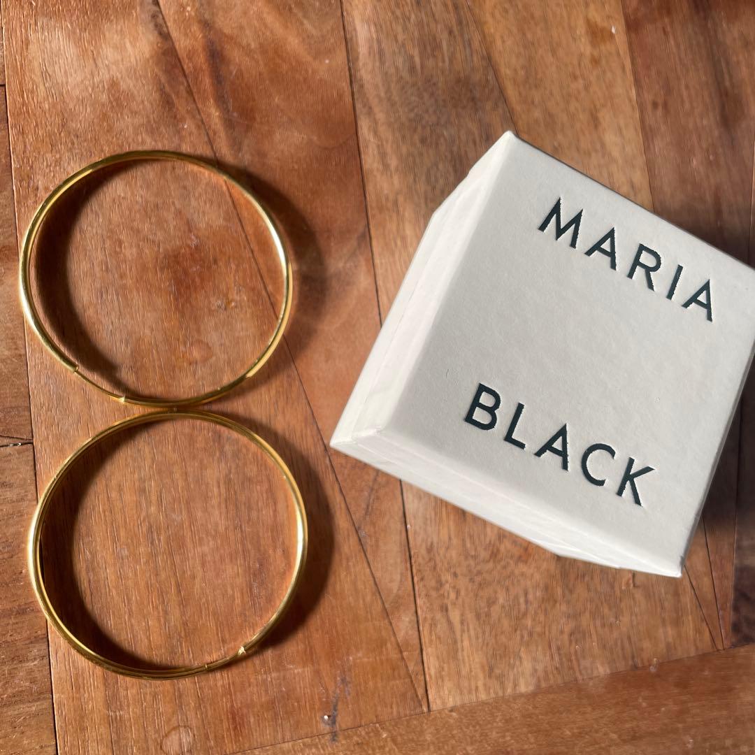 【値下げ】MARIA BLACK マリアブラックゴールド フープピアス5cm