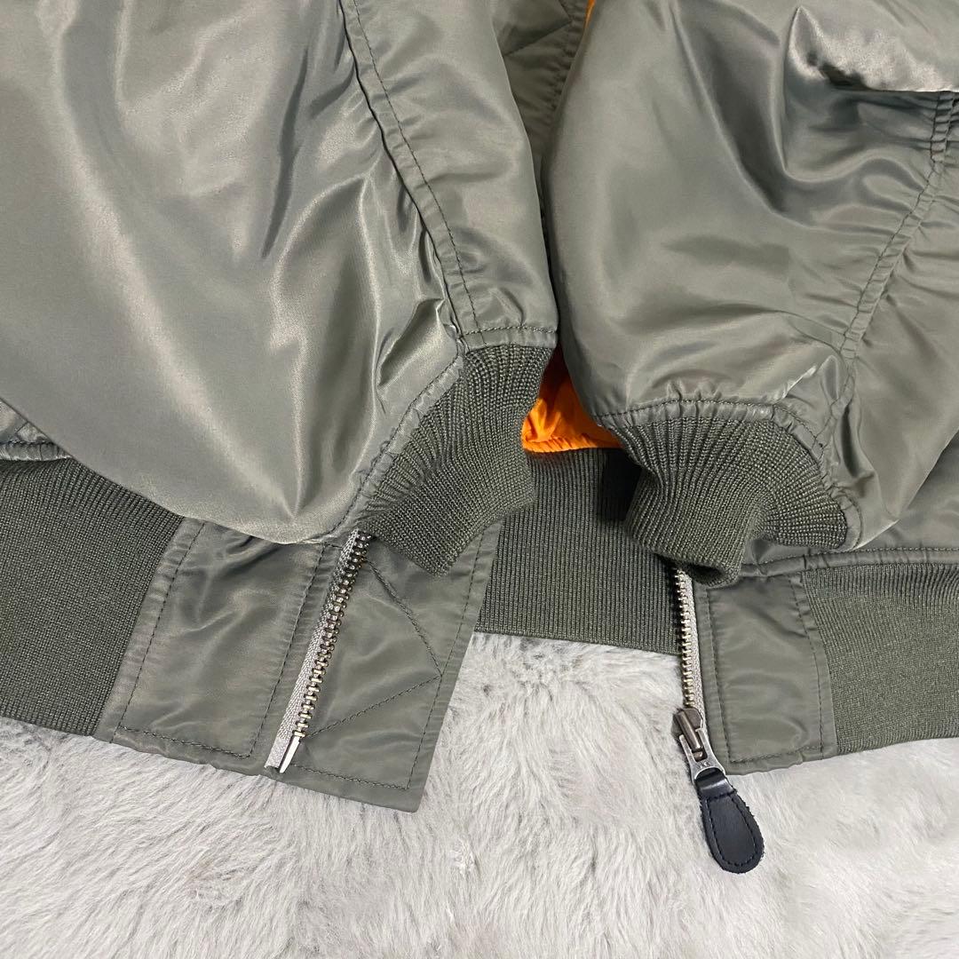 MA-1 フライトジャケット ワッペン付き XL カーキ ミリタリー