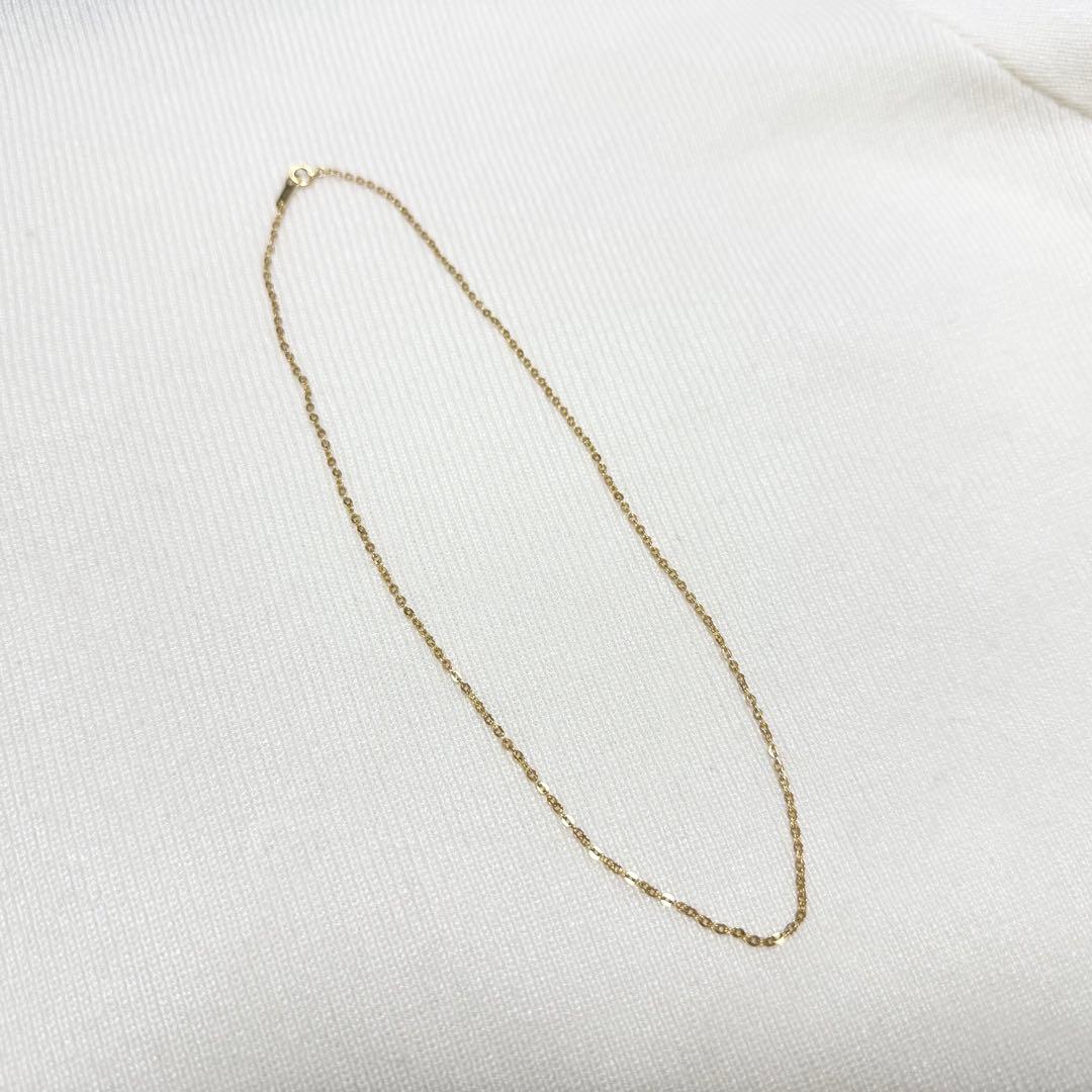 K18 ゴールド シンプル チェーンネックレス40cm