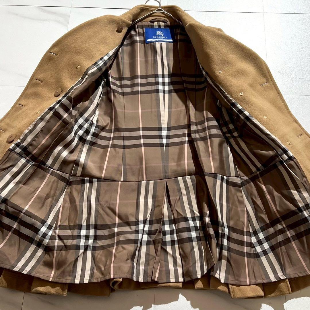 ✨️miyabi✨️様　バーバリーブルーレーベル　ピーコート　ダブル　ノバチェック