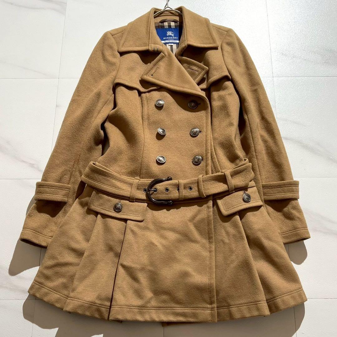 ✨️miyabi✨️様　バーバリーブルーレーベル　ピーコート　ダブル　ノバチェック