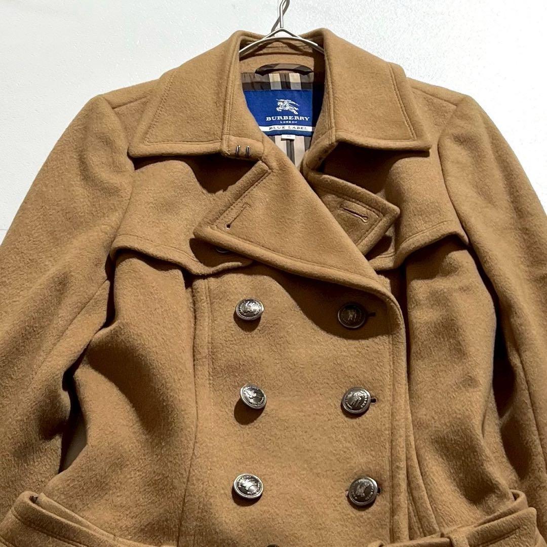 ✨️miyabi✨️様　バーバリーブルーレーベル　ピーコート　ダブル　ノバチェック