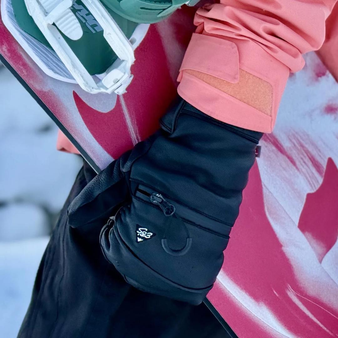 グローブ　スノーボード　スキー　新品　レザー　インナー付き　ジッパー　本革　S