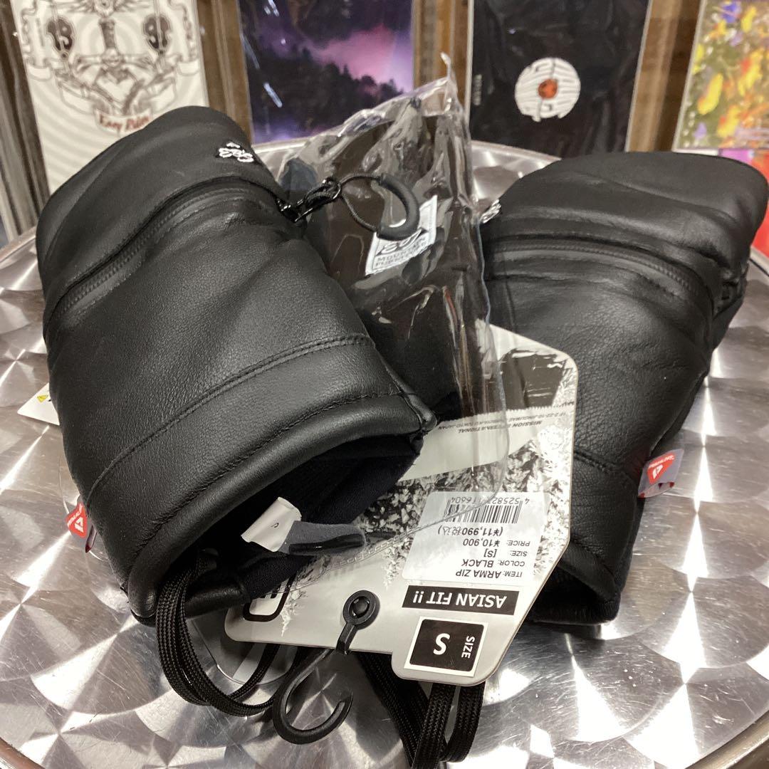 グローブ　スノーボード　スキー　新品　レザー　インナー付き　ジッパー　本革　S