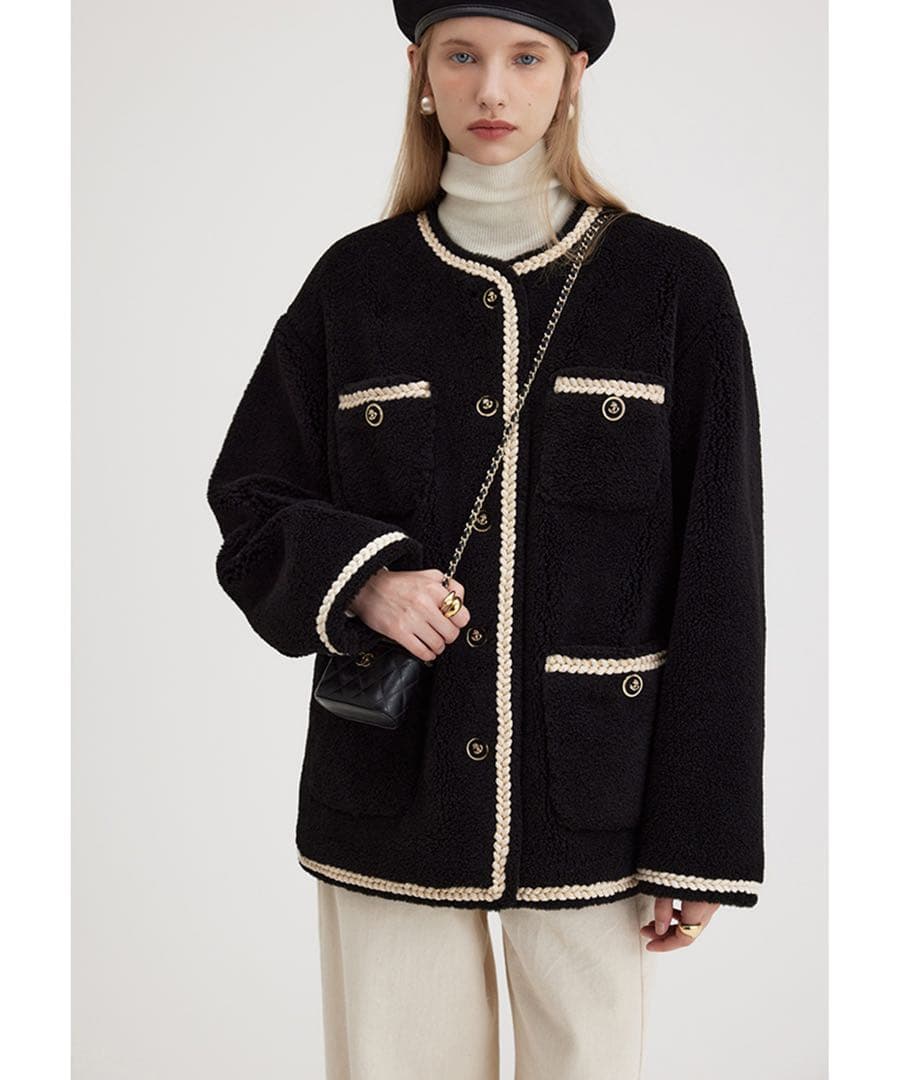 Fano Studios ノーカラーロープパイピングボアジャケット