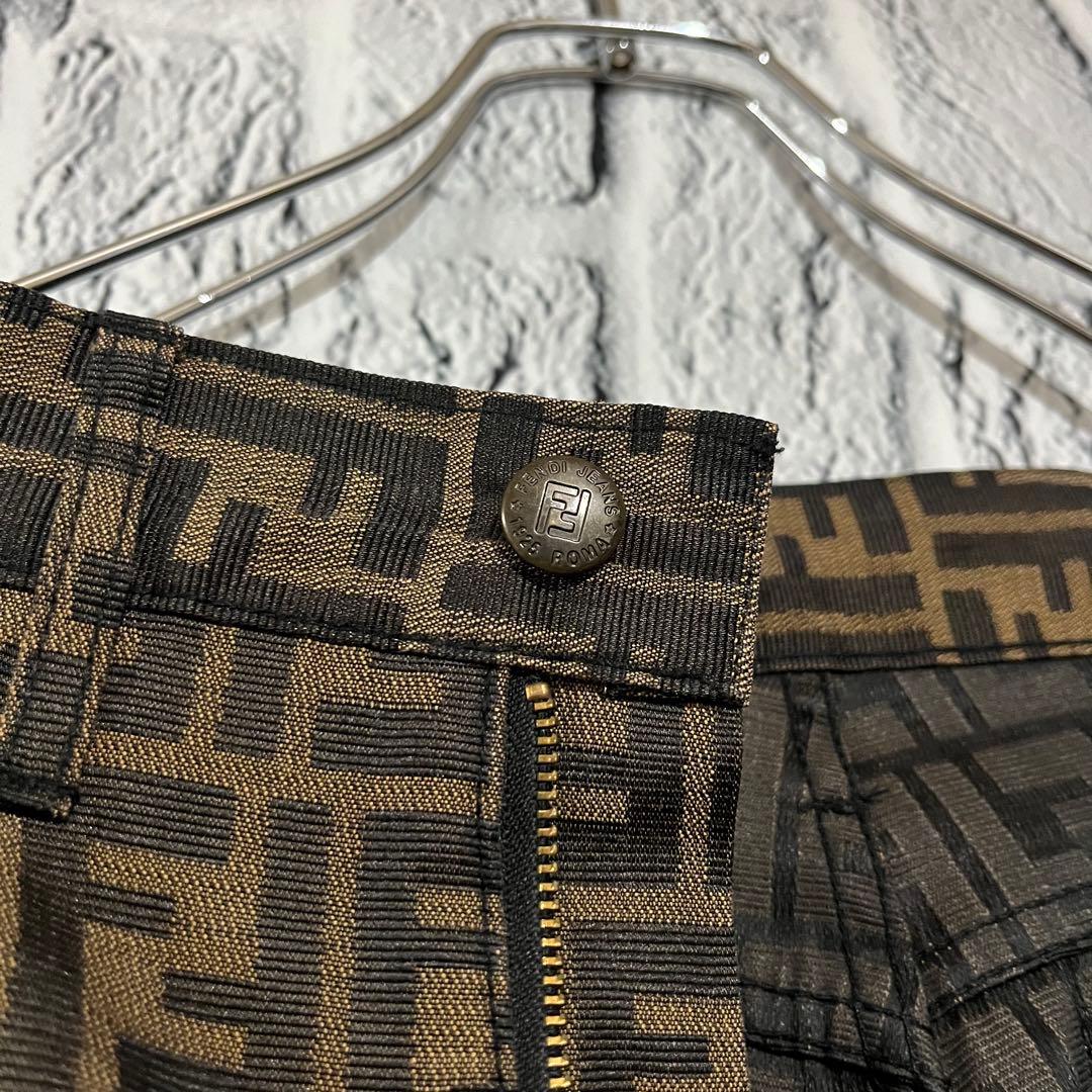 【美品】FENDI フェンディ ズッカ柄 パンツ ボトムス ジャガード 30 M