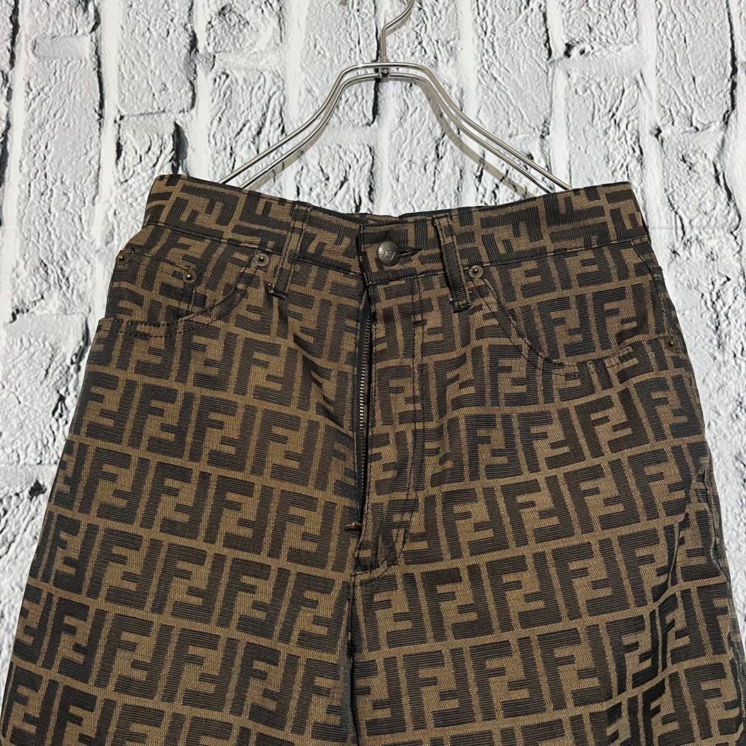 【美品】FENDI フェンディ ズッカ柄 パンツ ボトムス ジャガード 30 M