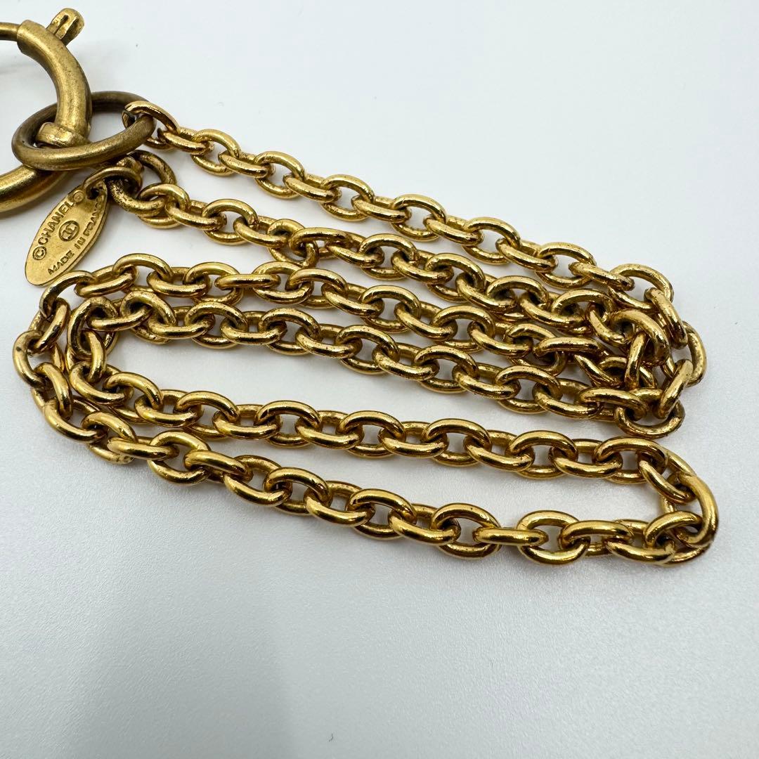 【美品】シャネル ネックレス カンボン プレート ヴィンテージ ゴールド