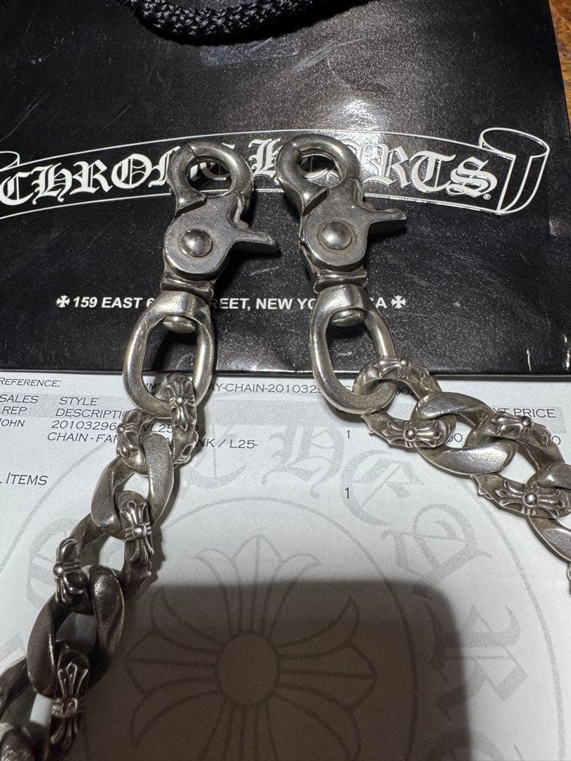 クロムハーツ　インボイス有　ファンシーウォレットチェーン ショート 2クリップ