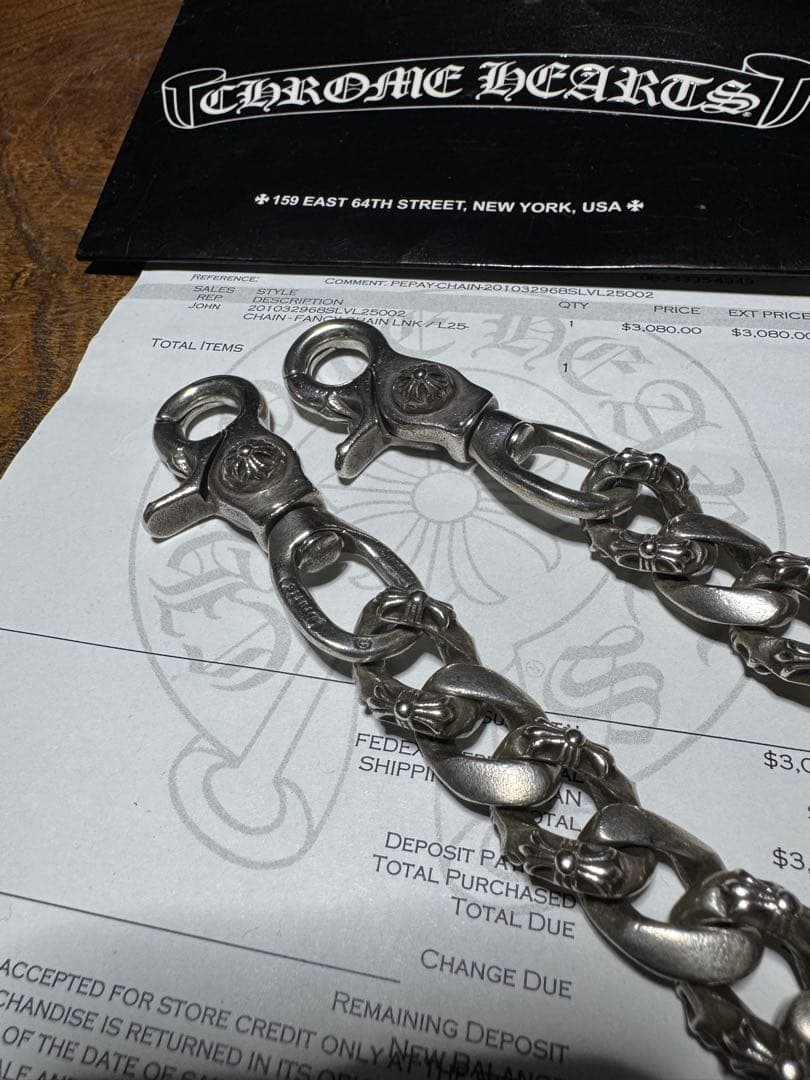 クロムハーツ　インボイス有　ファンシーウォレットチェーン ショート 2クリップ