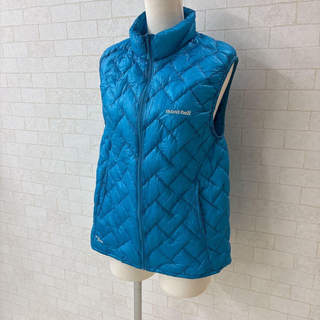 たんかん モンベル EX7000 ダウンベスト ターコイズブルー 美品