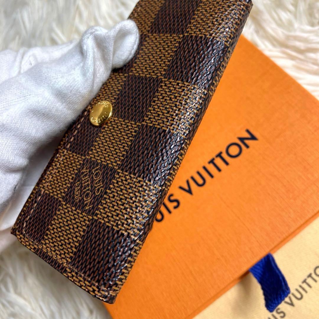 極美品 ルイヴィトン＊ダミエ 4連キーケース ゴールド金具