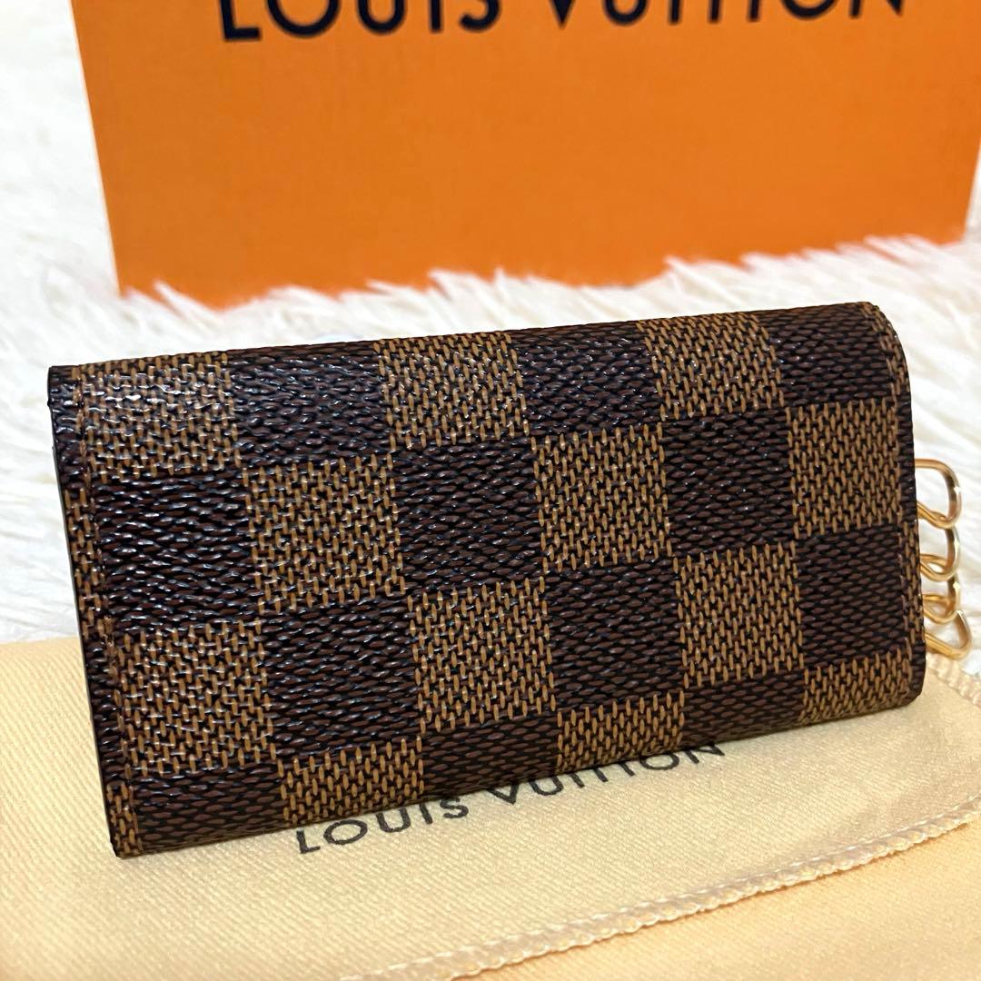 極美品 ルイヴィトン＊ダミエ 4連キーケース ゴールド金具