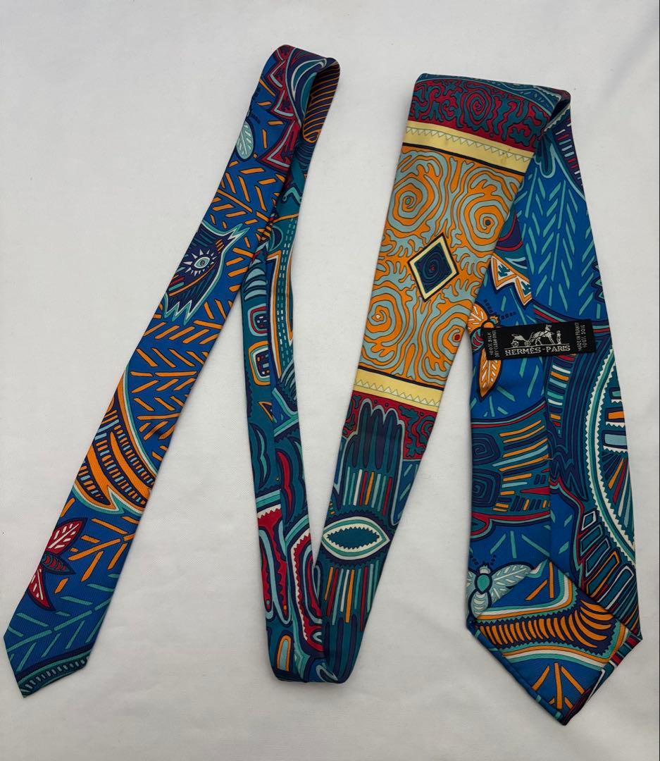 Hermes エルメス　アートデザイン ネクタイ 2本セット　カラフル