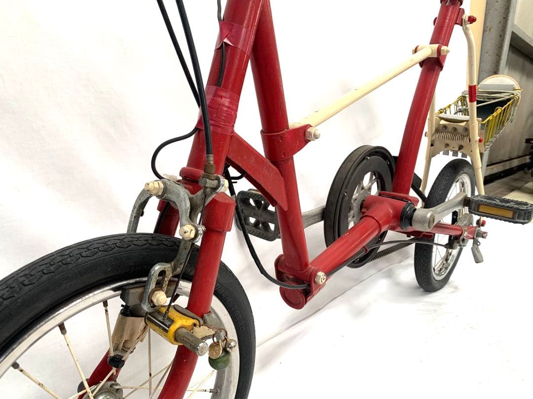 【現状品】送料無料ベルトドライブ折り畳み自転車 ミニベロ 小径車 14インチ