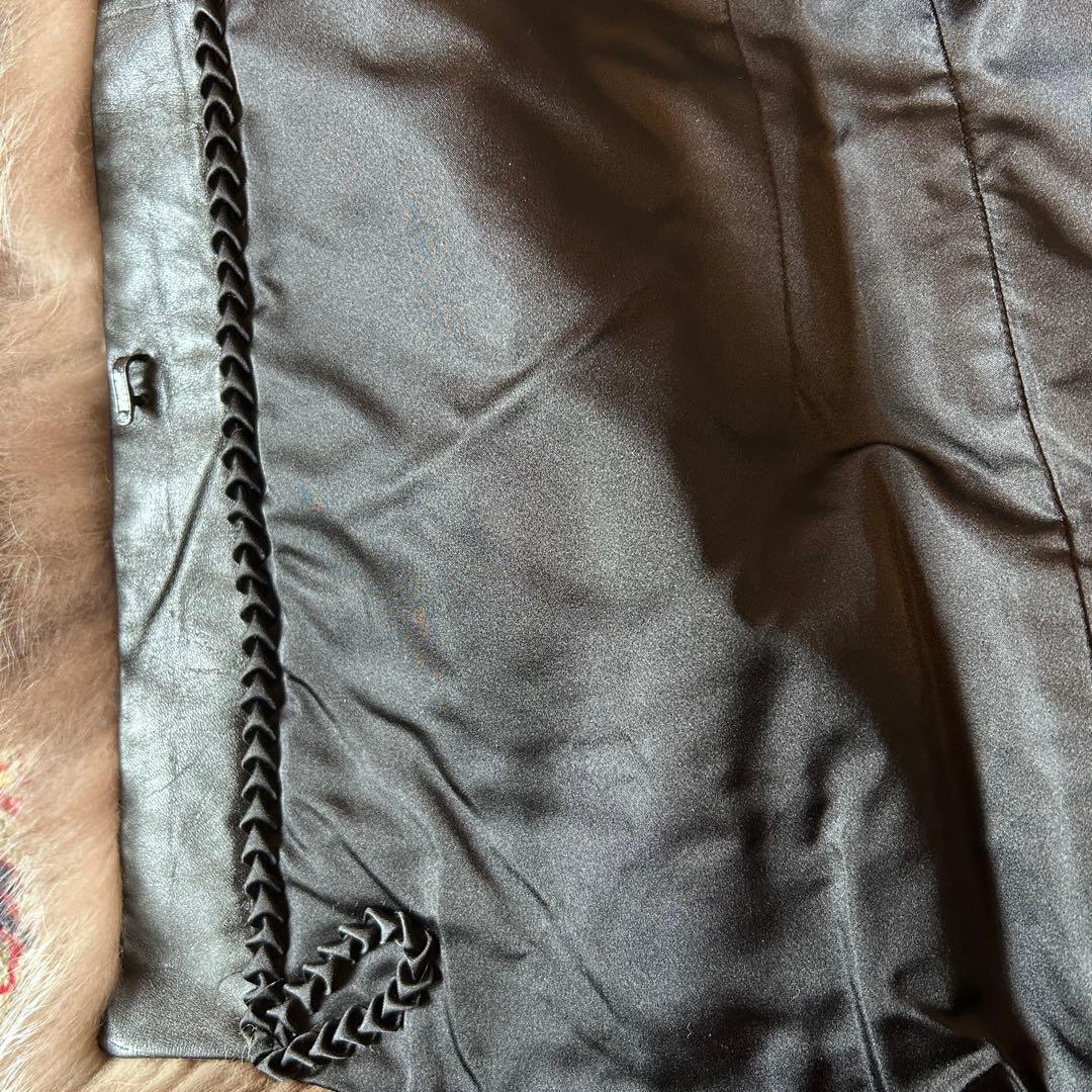 フォックス毛皮 コート サイズ11 ヒップ丈 裏地破れあり