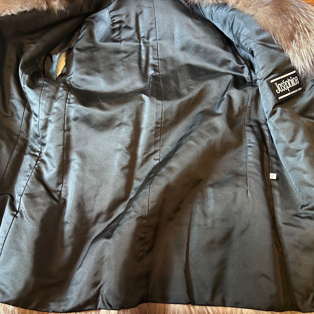 フォックス毛皮 コート サイズ11 ヒップ丈 裏地破れあり