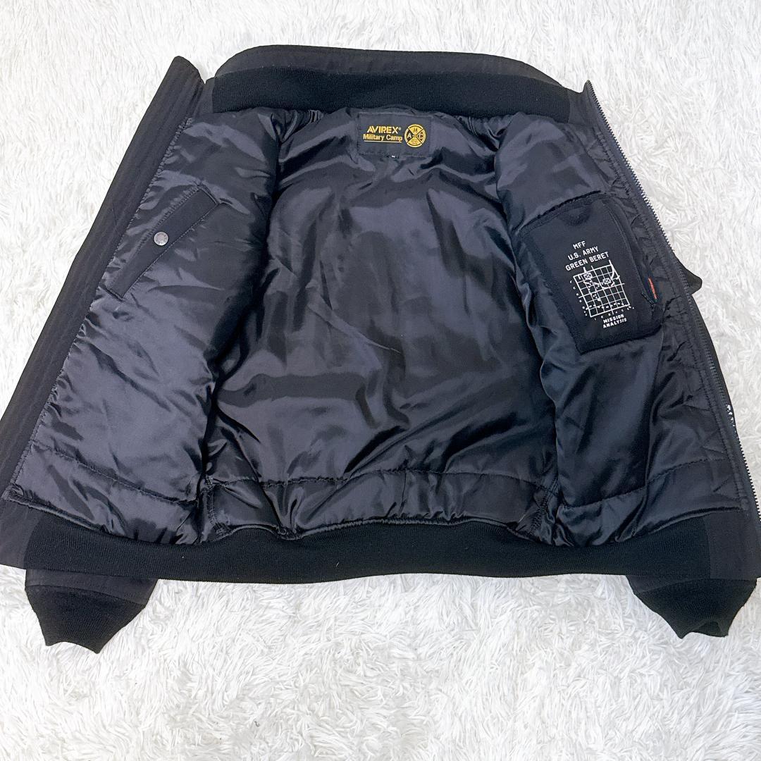 美品✨AVIREX　MA-1 フライトジャケット　HALO　撥水　ブラック　M
