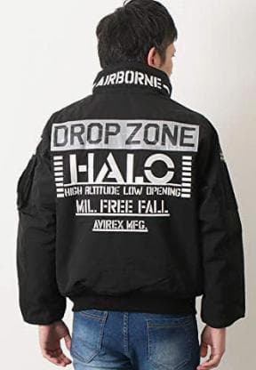 美品✨AVIREX　MA-1 フライトジャケット　HALO　撥水　ブラック　M