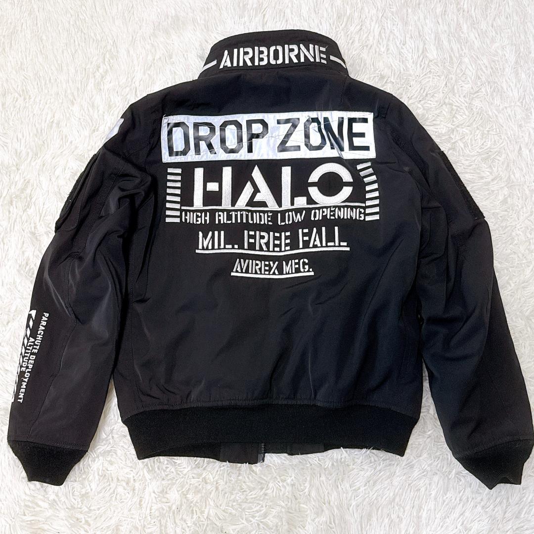 美品✨AVIREX　MA-1 フライトジャケット　HALO　撥水　ブラック　M