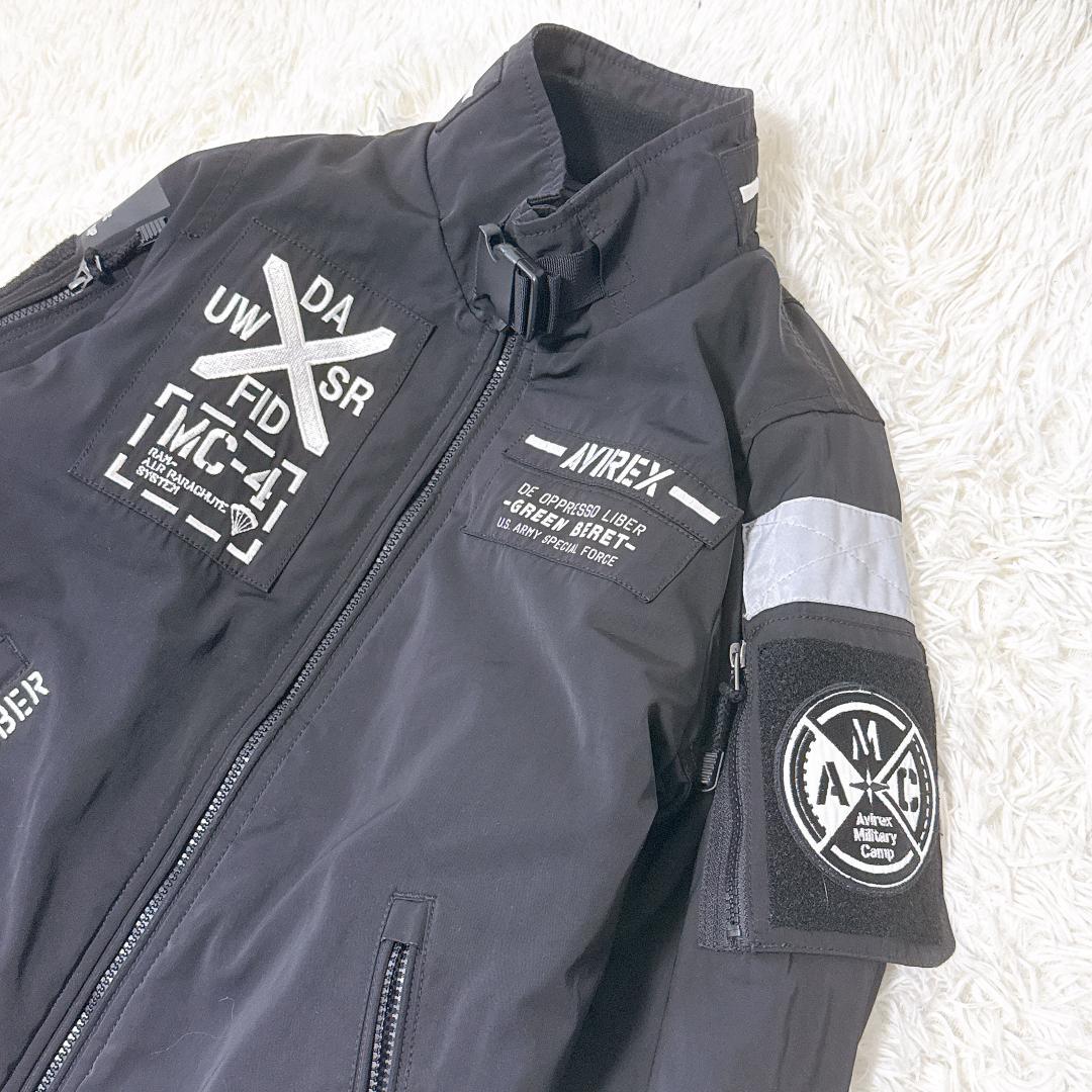 美品✨AVIREX　MA-1 フライトジャケット　HALO　撥水　ブラック　M