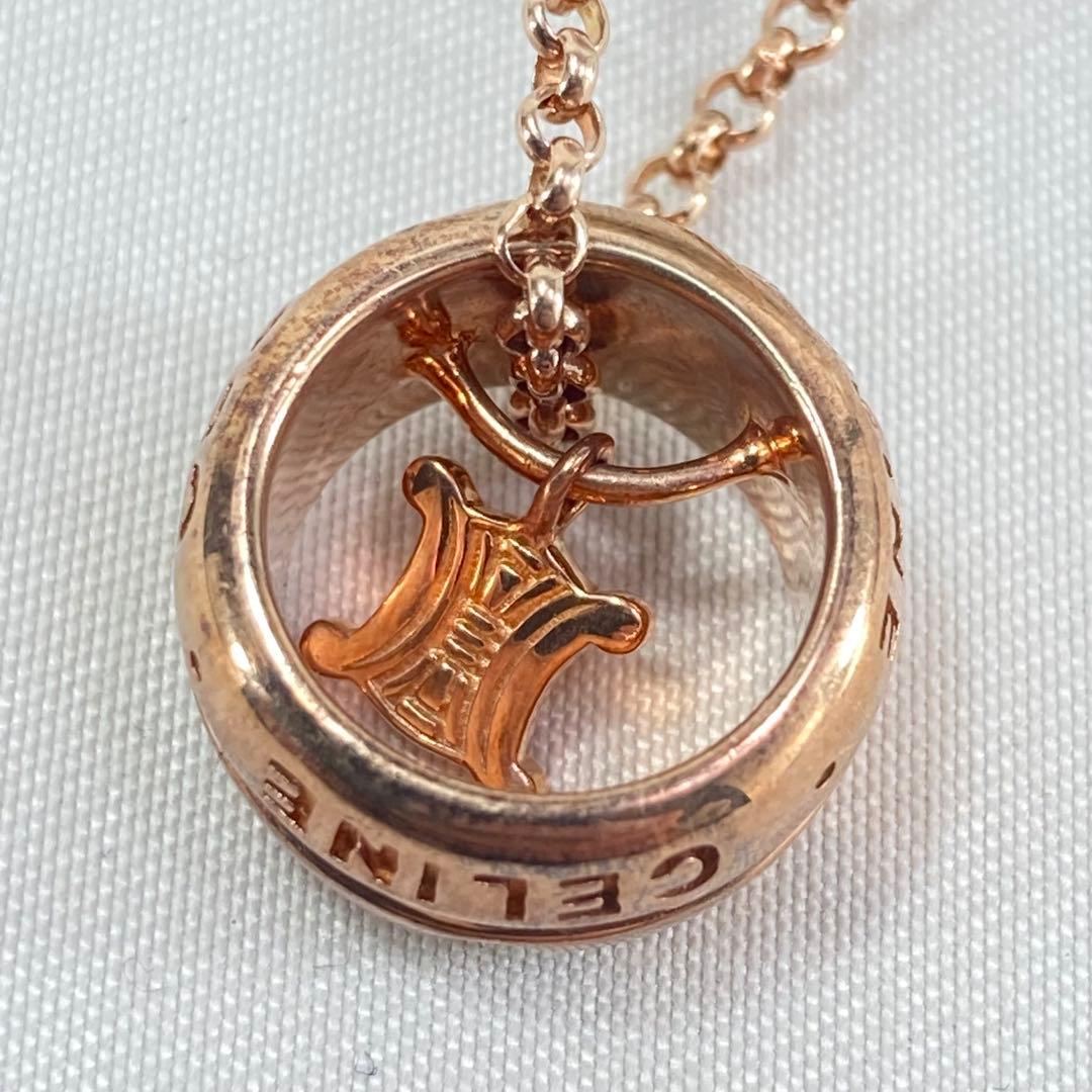 【美品】CELINEセリーヌ　ネックレス　ピンクゴールド　トリンオフ　SV925