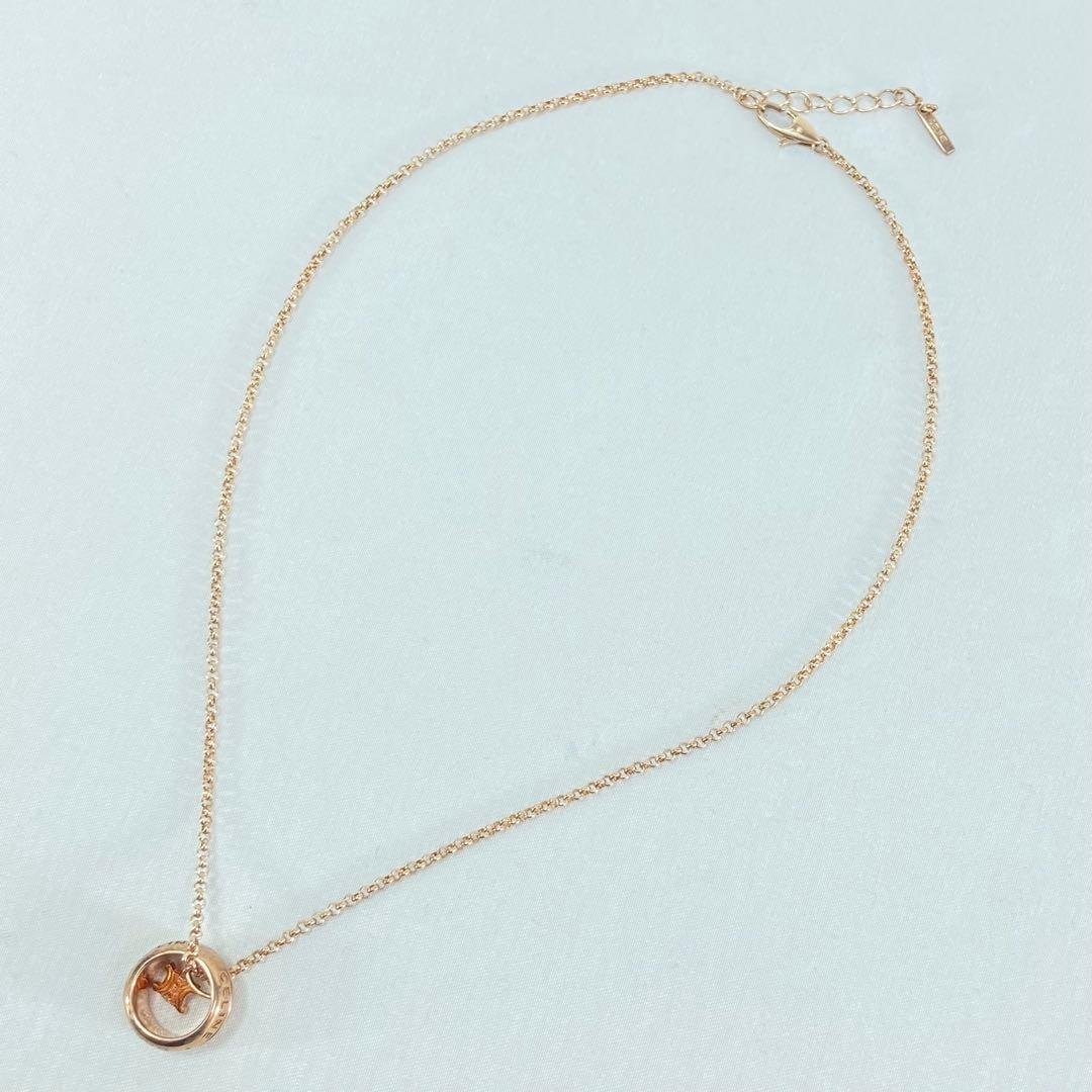 【美品】CELINEセリーヌ　ネックレス　ピンクゴールド　トリンオフ　SV925