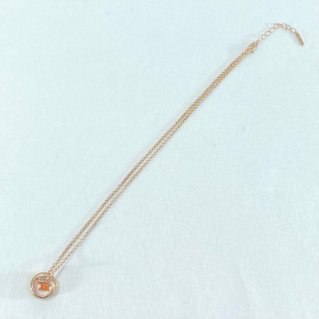 【美品】CELINEセリーヌ　ネックレス　ピンクゴールド　トリンオフ　SV925