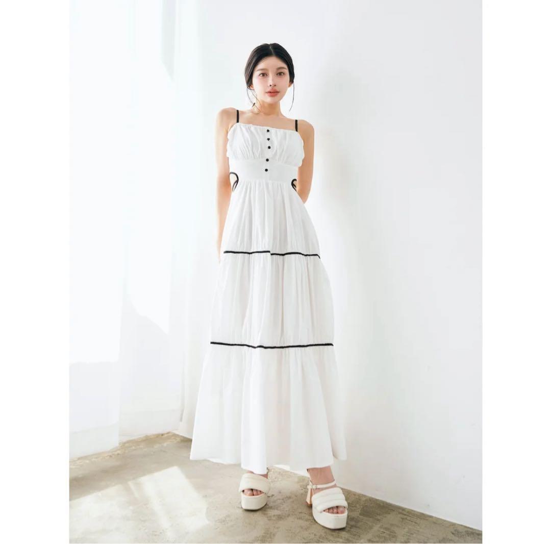 Darich ダーリッチ バックオープンキャミフレアロングワンピース