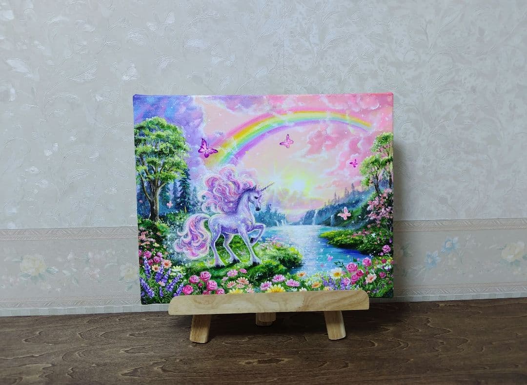 琥*ん様 【ユニコーン】アクリル画 F3 風景画 絵画