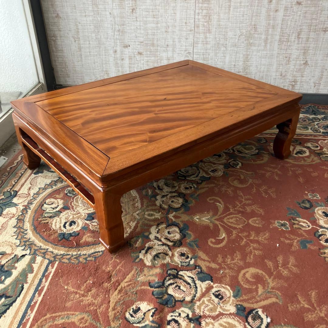 昭和レトロ アンティーク 古家具 無垢材 欅材 大型座卓 センターテーブル