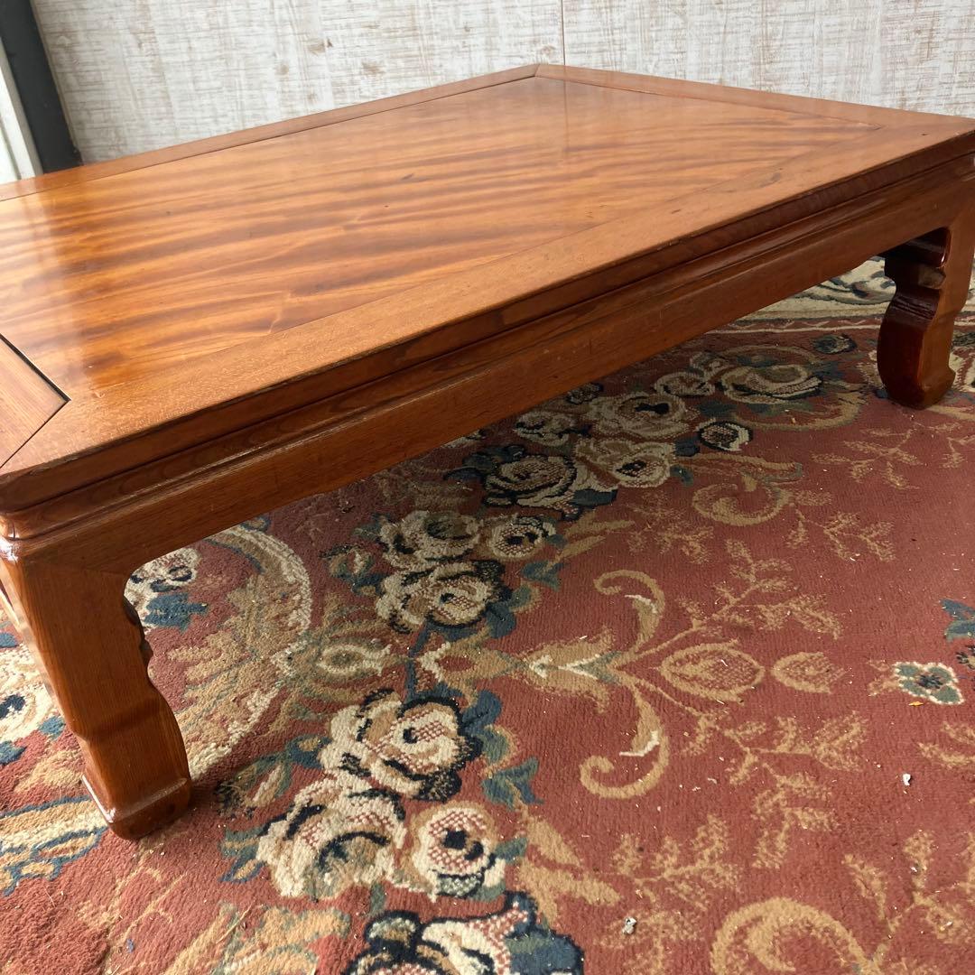 昭和レトロ アンティーク 古家具 無垢材 欅材 大型座卓 センターテーブル