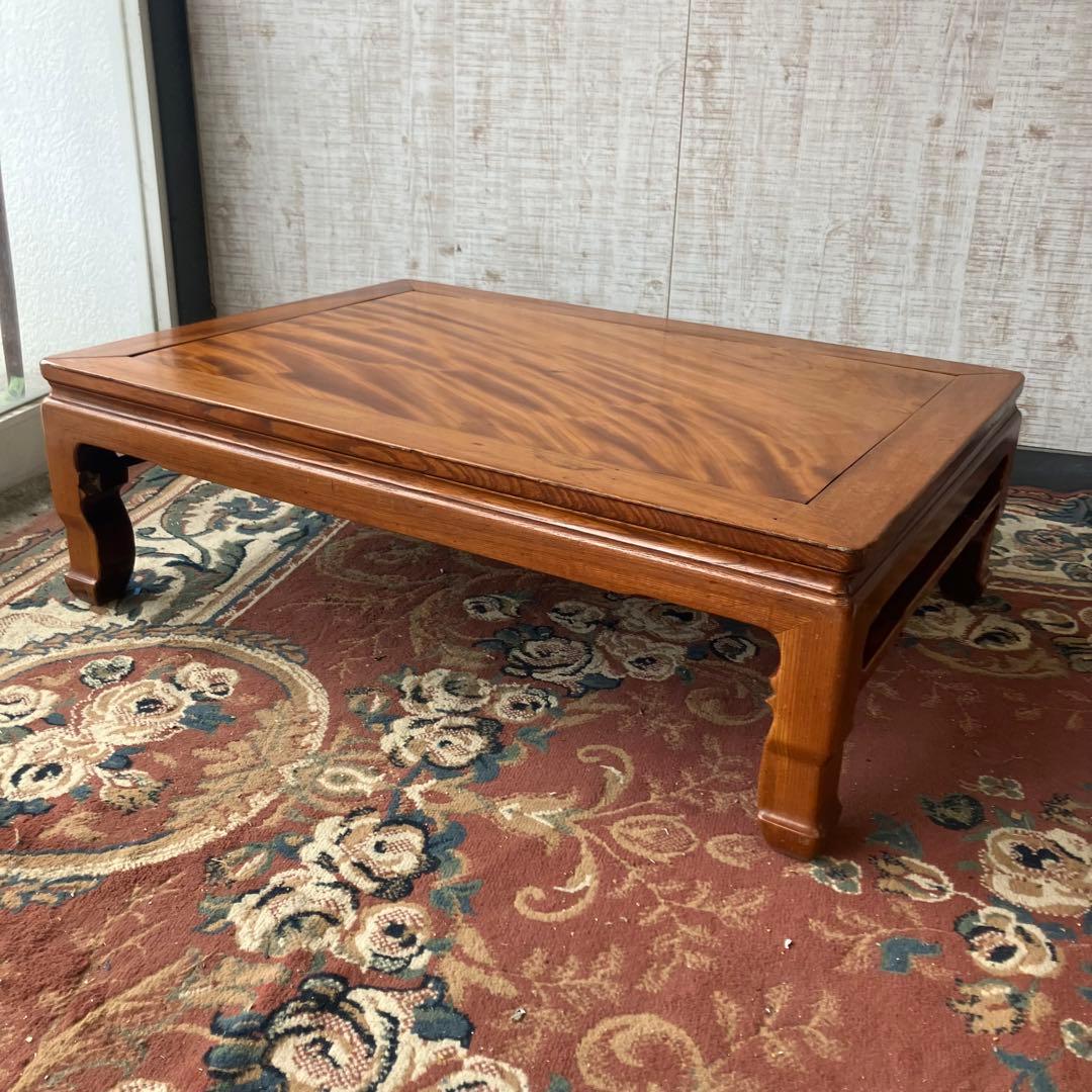 昭和レトロ アンティーク 古家具 無垢材 欅材 大型座卓 センターテーブル