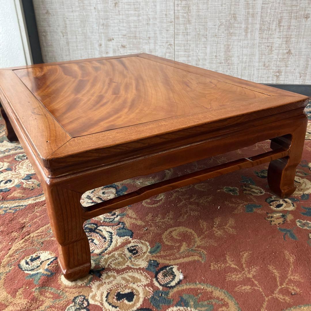 昭和レトロ アンティーク 古家具 無垢材 欅材 大型座卓 センターテーブル