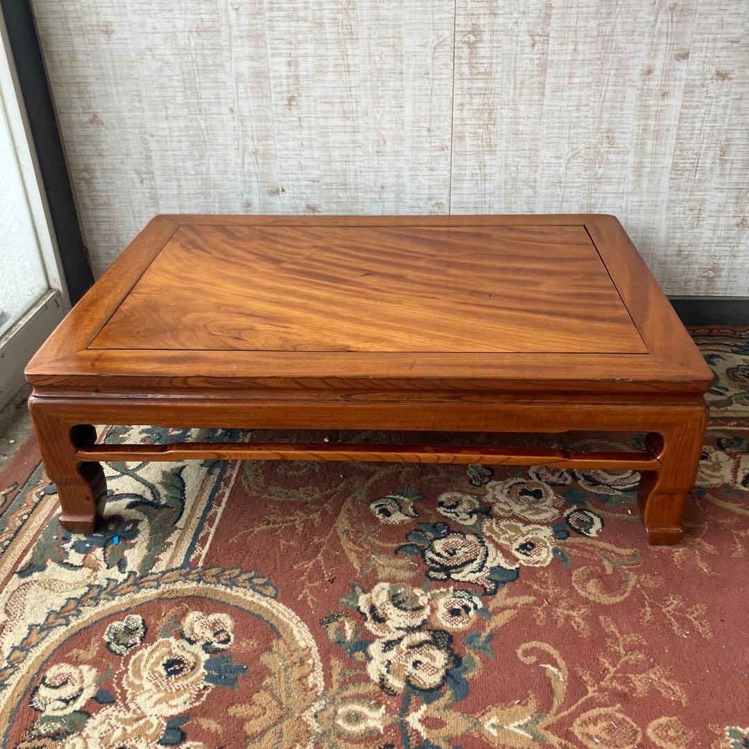 昭和レトロ アンティーク 古家具 無垢材 欅材 大型座卓 センターテーブル