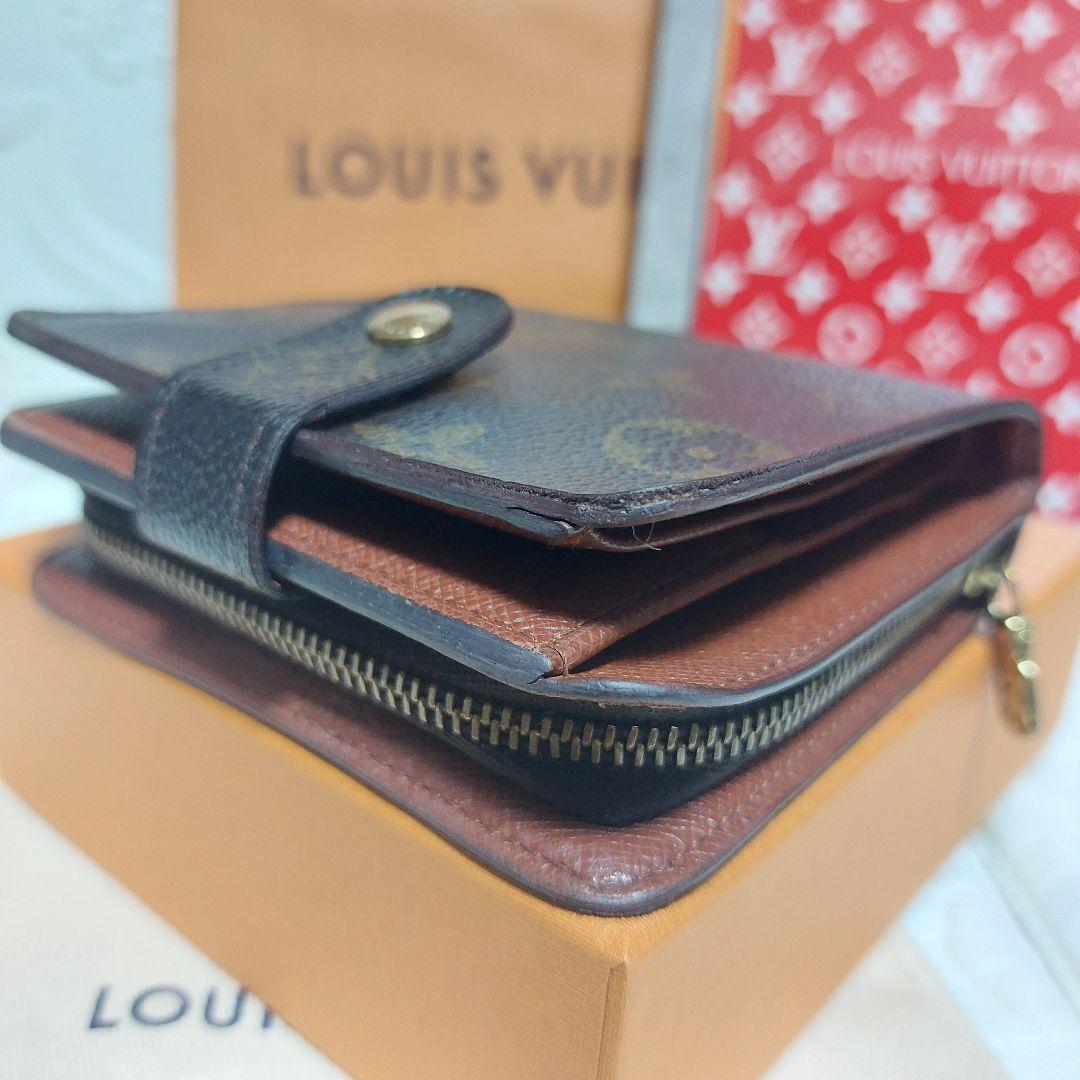 Louis Vuitton ルイヴィトン モノグラム コンパクトジップ二つ折財布