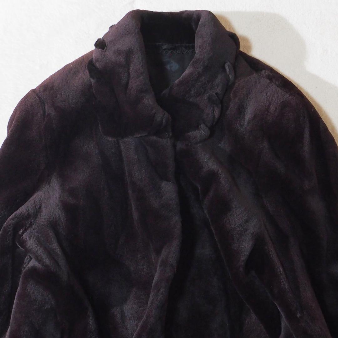 美品 サガミンクSAGA MINKシェアードミンク ダークブラウン ミンクコート