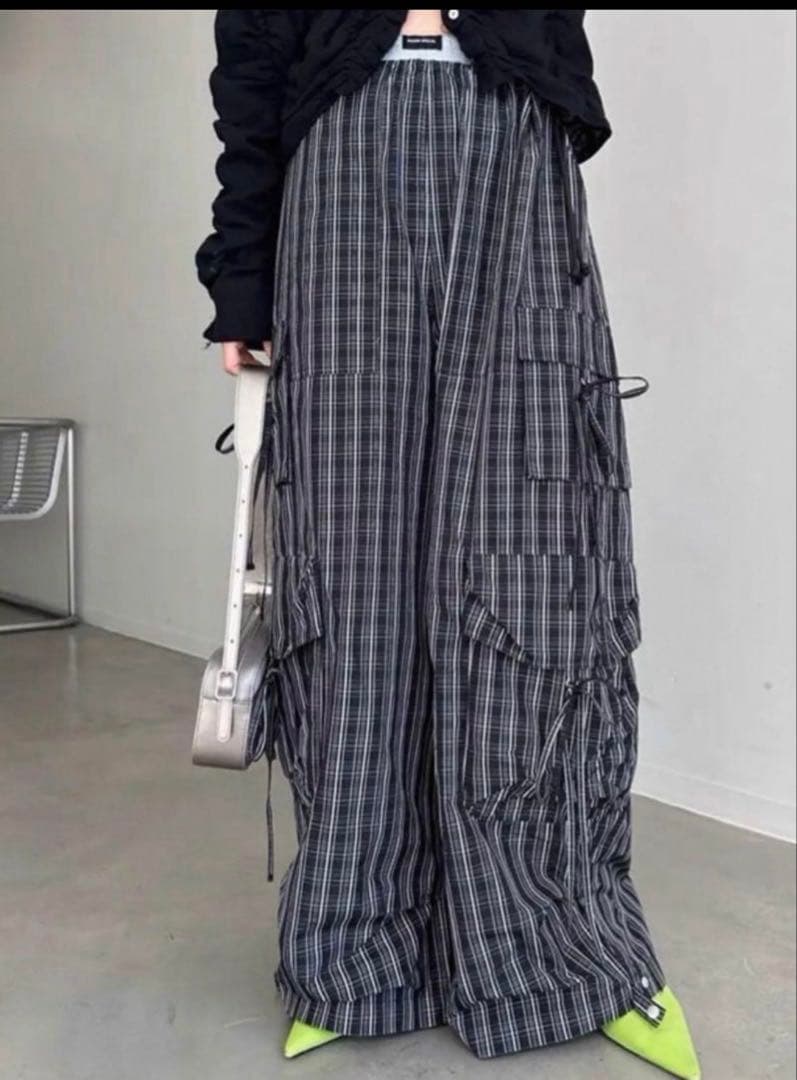 メゾンスペシャル Ribbon Design Cargo Pants チェック