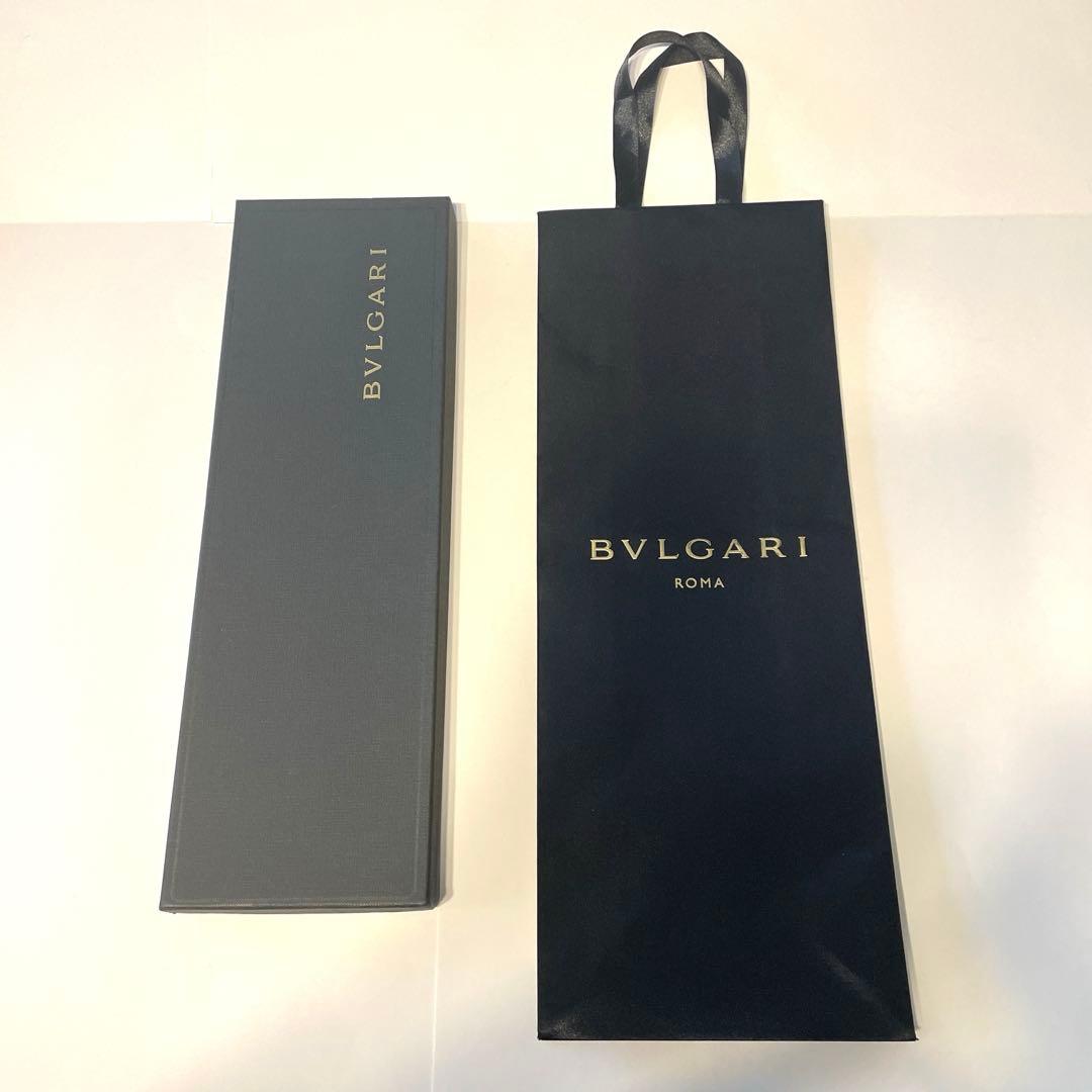 紙バック見つかりました！新品・箱・タグ付き BVLGARIネクタイブルー シルク