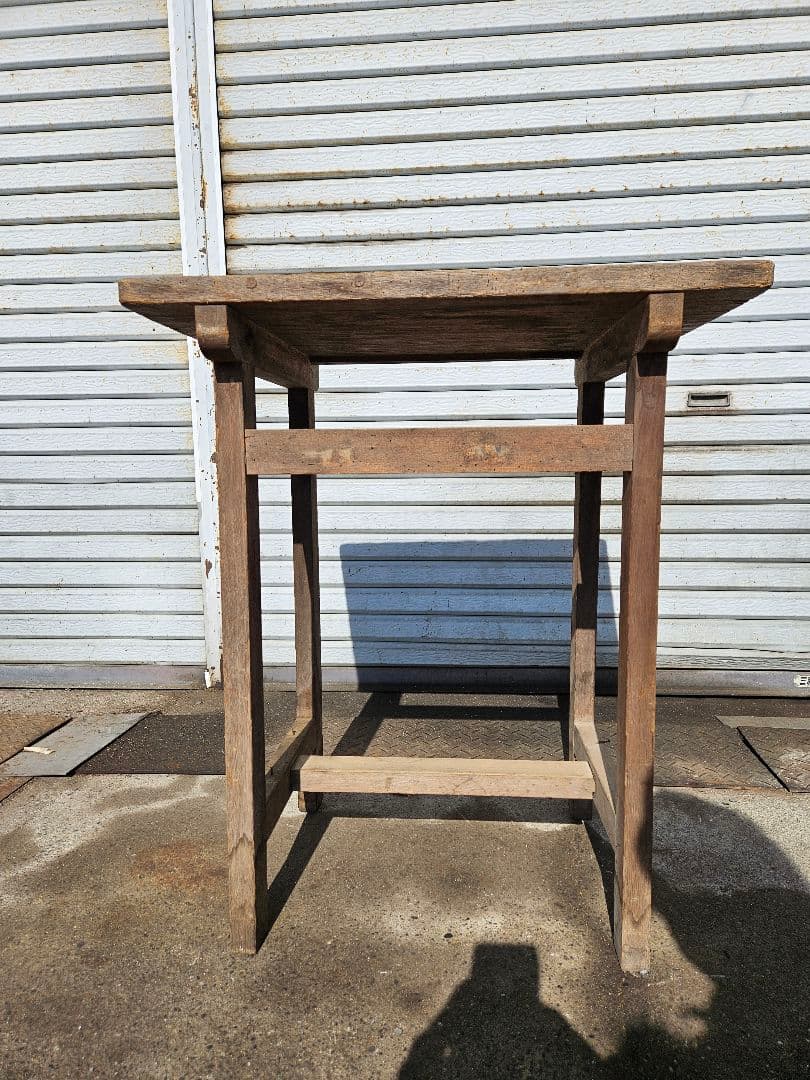 日本のアンティーク 古い木製の作業台 机 ウッド デスク 飾り台 花台 棚