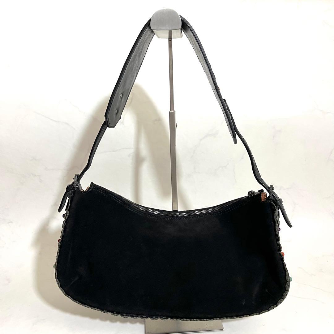 VALENTINO GARAVANI ショルダーバッグ 花柄刺繍 ブラック 袋付