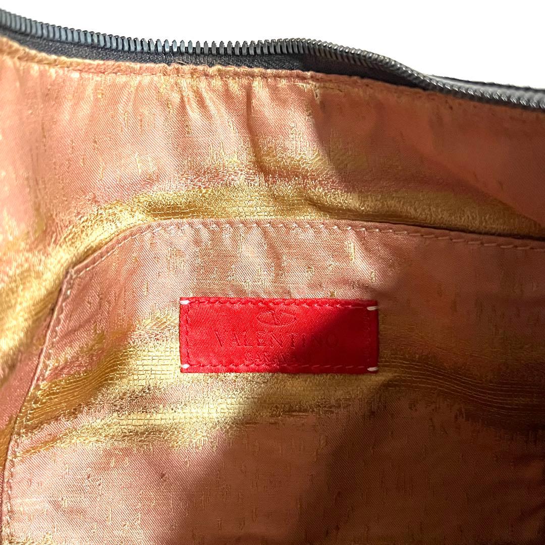 VALENTINO GARAVANI ショルダーバッグ 花柄刺繍 ブラック 袋付