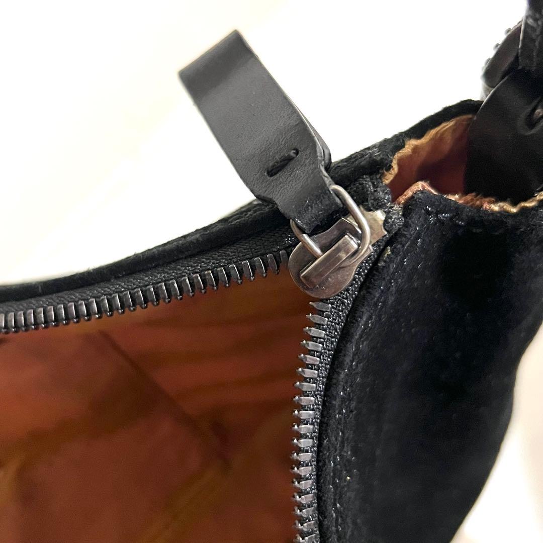 VALENTINO GARAVANI ショルダーバッグ 花柄刺繍 ブラック 袋付