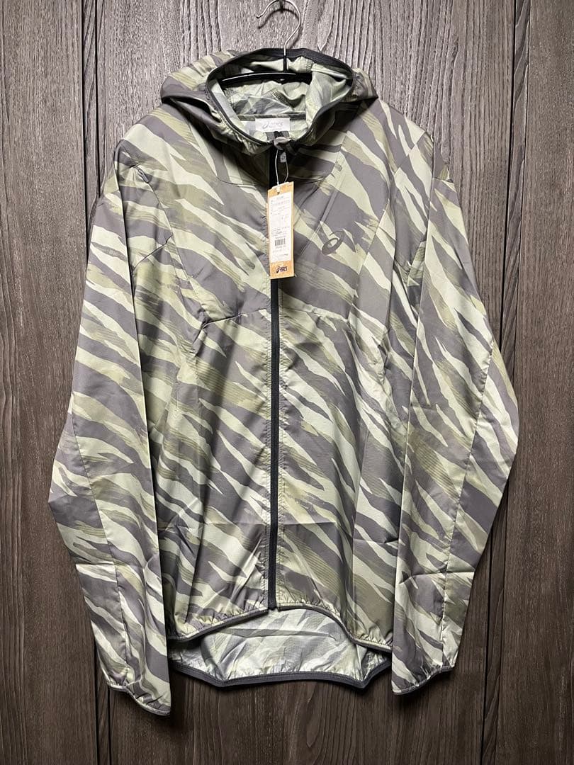 asics ランニング パッカブル はっ水 迷彩柄ウィンドブレーカー L