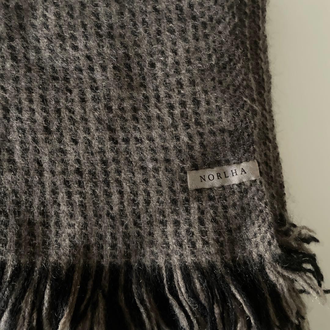 【NORLHA（ノラ）】高級 大判ストール マフラー ヤク100% チェック