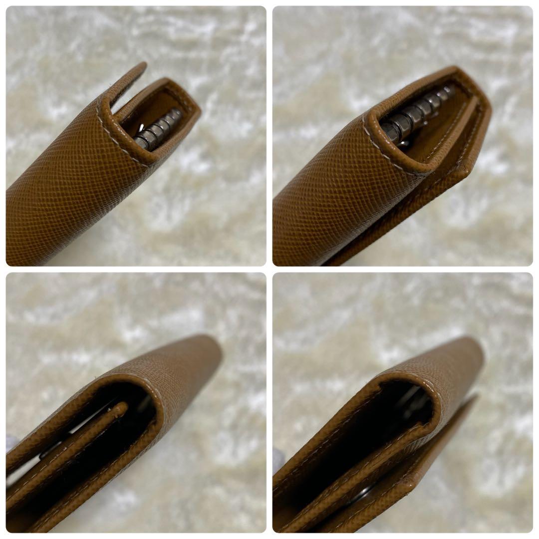 付属品完備❗️新品未使用✨プラダ6連キーケース　サフィアーノレザー　茶系ロゴ型押し