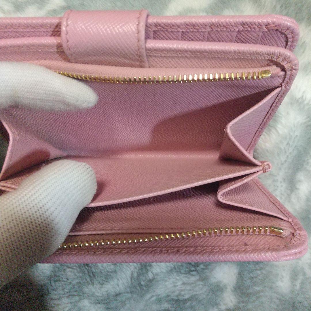 PRADA サフィアーノピンク 二つ折り財布