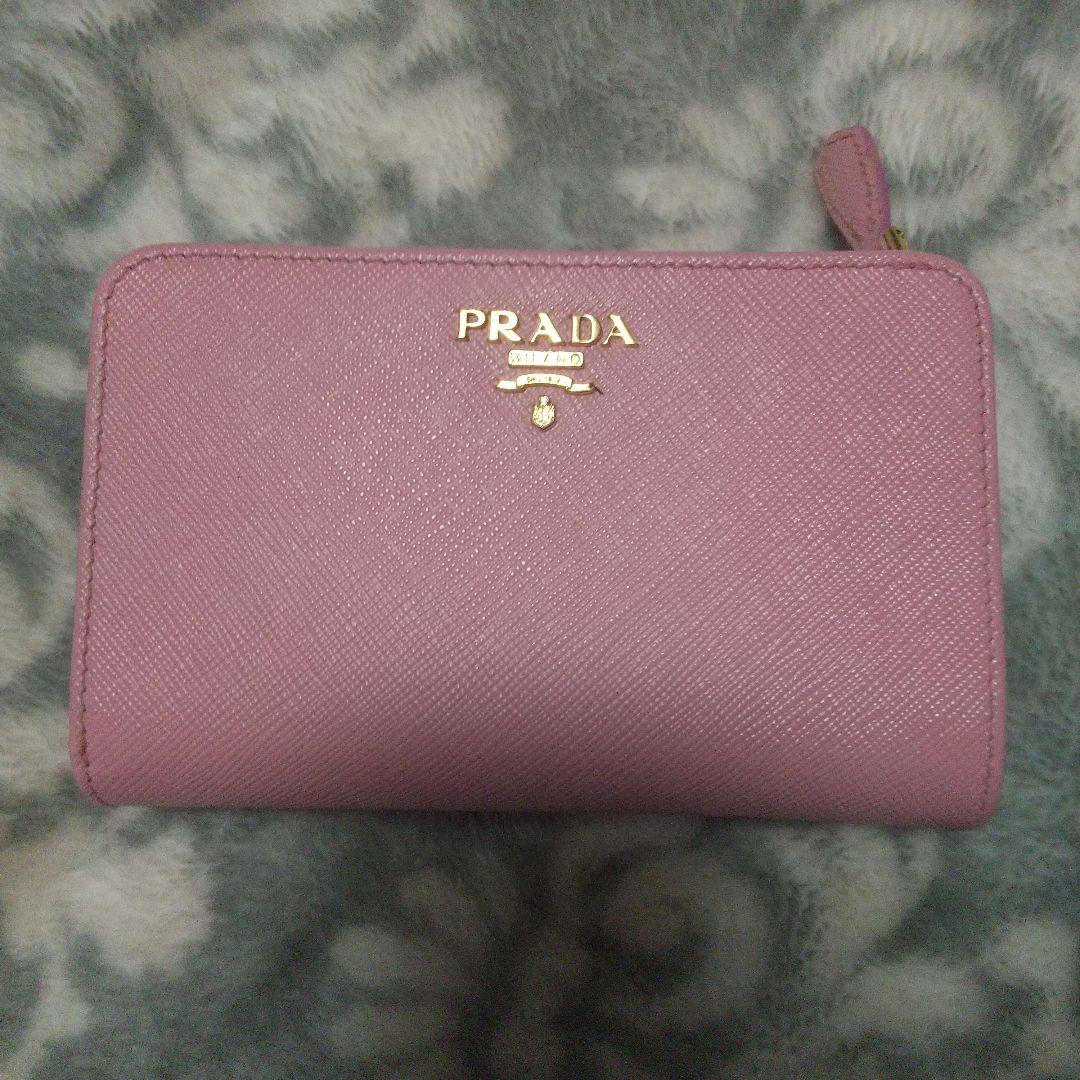 PRADA サフィアーノピンク 二つ折り財布